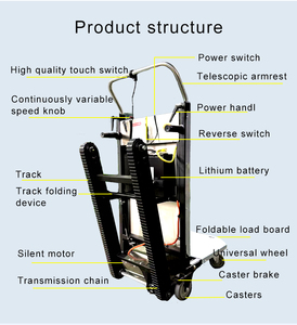 Trapklimmachine 400Kg Elektrische Batterij Laadwagen Trolley Opvouwbare Crawler Trolley - Product Image 6