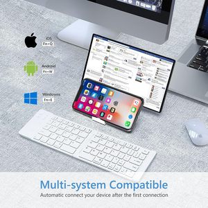 custom keyboard fcc portable rechargeable aluminum abs wireless bluetooth foldable keyboard with <b>stand</b> - Product Image 6