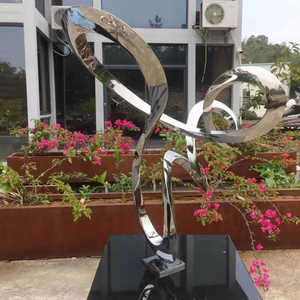 Escultura abstracta <span class=keywords><strong>de</strong></span> acero inoxidable, escultura circular <span class=keywords><strong>de</strong></span> tamaño real <span class=keywords><strong>de</strong></span> acero inoxidable pulido - Product Image 1