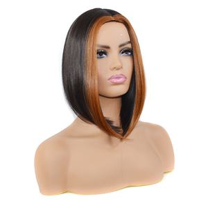 Perruque Synthétique en Fibre de Haute Qualité, Vente en Gros, Meilleur Fournisseur de Perruques Noires avec Mèches <span class=keywords><strong>Blondes</strong></span>, pour Femmes Noires - Product Image 3