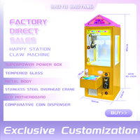 Mini Happy Station, petite machine à grue électrique à monnayeur, avec armoire métallique, équipement de jeu interactif parent-enfant à griffes Baoyu