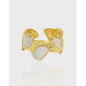 WMJB121 Anillos de Esmalte de Flujo Ancho Irregular Ajustables para Mujer S925 Anillos Circulares de Plata Esterlina - Product Image 6