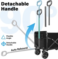 Chariot pliable de gros pour le camping, les courses, la plage – Mini-chariot utilitaire pliant à quatre roues en acier