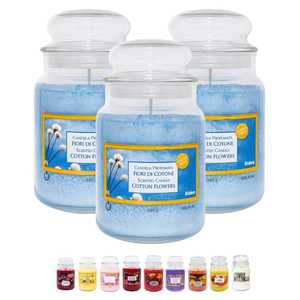 Aidea <b>Scented</b> <b>Candle</b> Cotton Flowers 530g Jar Made In Italy - Product Image 1