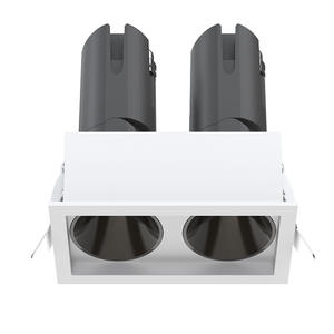 Éclairage encastré COB à <span class=keywords><strong>double</strong></span> tête, downlight LED dimmable, angle réglable, projecteur anti-éblouissement, plafonnier IP65, extérieur, moderne - Product Image 4
