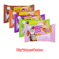 Croissant frais de la marque Hi SAM, 75g, aux 5 saveurs : Caramel, Chocolat, Fraise, Noisette, Vanille, en boîte