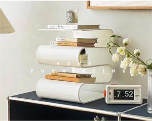 Tavolino da caffè in acrilico trasparente tavolino da salotto decorativo a forma di S ripiano per riviste <span class=keywords><strong>mobili</strong></span> in <span class=keywords><strong>Plexiglass</strong></span> acrilico - Product Image 4