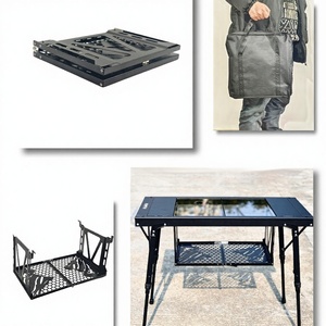 Modern Metal Outdoor <strong>Camping</strong> 3-4 <strong>Unit</strong> Shallow Hanging Rack-Foldable Expandable <strong>Storage</strong> Base Portable - Product Image 4
