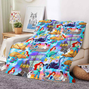 Bulk Wholesale High Quality Cartoon Princess Printing Sofa Couch Plush <b>Throw</b> Travel Beach Towel <b>Blanket</b> for Children - Product Image 3