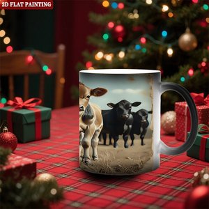 Taza de Cerámica Negra Esmerilada de 11 oz, Taza Sensible al Calor que Cambia de Color, para Oficina, Despensa, Almacenamiento Estándar - Product Image 2