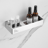 Étagère de douche murale en acier inoxydable SUS304 sans perçage avec fentes de drainage pour shampoing et savon