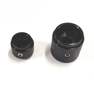 Customized 19mm Diameter CNC Black Anodized Audio <b>Knob</b> <b>Guitar</b> <b>Knob</b> Switch Electronic Accessory - Product Image 1