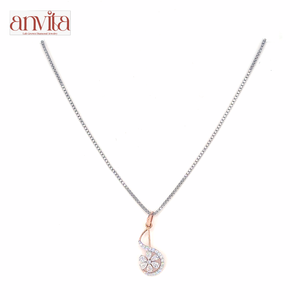 Collier élégant en argent sterling 925 avec pendentif en or 10KT 14KT 18KT, bijoux fins classiques, chaîne délicate, cadeau de mode - Product Image 2