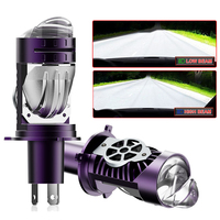 Phare LED H4 Super Lumineux avec Lentille Projecteur, Mini Lentille LED H4, Ampoule Laser LED H4 pour Voiture