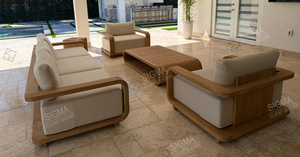 सिग्मा नवनवडिजाइन आउटडोर पैटियो सेट ठोस लकड़ी के फर्नीचर के लिए ठोस लकड़ी के आउटडोर टेक फर्नीचर सोफा सेट - Product Image 4