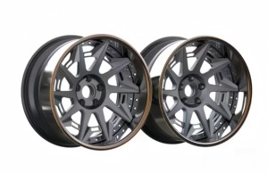 Multi <b>Spoke</b> Three Piece Forged Aluminium Alloy <b>Wheel</b> With Machined Rivets And Center Cap Universal Fit Racing Automobile Rim - Product Image 3