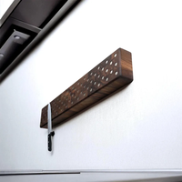 Porte-couteaux magnétique en noyer, support de rangement de cuisine en grain de bois, bloc à couteaux, barre à couteaux murale avec ruban adhésif double face