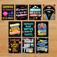 Lot de 10 affiches espagnoles sur la mentalité de croissance |   Décoration de classe d'espagnol motivante (ensemble de 10 pièces)
