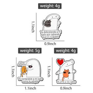 เข็มกลัดเคลือบลายแมวตลกๆ สไตล์สเปน ยี่ห้อ Flock <span class=keywords><strong>Meme</strong></span> Figure ขายส่ง - Product Image 6