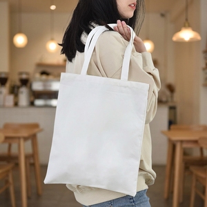 Reusable Shopping Handbag Custom Printed Logo Large Cotton Canvas Bags Factory Wholesale - Product Image 2