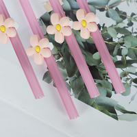 Pailles à boire réutilisables écologiques en forme de fleur, accessoires de bar, cadeaux de fête, personnalisables, en plastique PP certifié LFGB