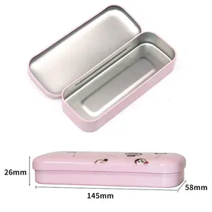 Rechteckige klappbare Schönheits werkzeuge Kosmetische Blechdose Metalls tiftdose für Studenten Kinder Verwenden Sie Aquarell Plain Pen Tin Box