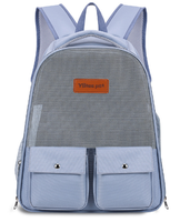 Sac à dos respirant pour chat Oxford, violet uni, maille ventilée, fermeture éclair, taille L, capacité 10 kg