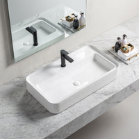 Lavabo de salle de bain en céramique haute température à poser sur comptoir