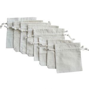 Custom Muslin Calico Organic Canvas Cotton Drawstring <b>Pouch</b> Bags - Product Image 2