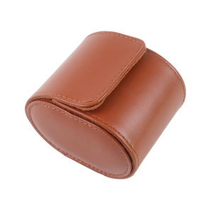Wholesale 1 Slot Black Brown PU Leather Watches Organizer <strong>Box</strong> Travel Watch <strong>Roll</strong> Bag Packaging <strong>Box</strong> Lower MOQ - Product Image 3