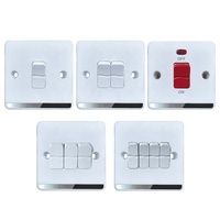 VBQN UK Standard Applique murale domestique 10A 1/2 voies 1/2/3/4 Gang bouton poussoir 250V PC interrupteurs électriques