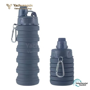 Bouteille d'eau pliable en silicone 1L, pliable, pour la randonnée en plein air, le camping, portable, violet noir - Product Image 6