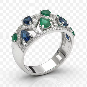Top Selling 925 <b>Silver</b> Multi Gemstone Diamond <b>Ring</b> Blue Sapphire <b>Emerald</b> Style Luxury Designer <b>Ring</b> Wedding Jewelry - Product Image 4