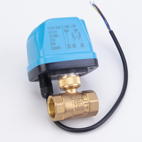 Vanne à boisseau sphérique motorisée en laiton DC12V DC24V AC220V 3 fils 2 commandes 8NM DN20 PN16 pour chauffage au sol et conduite d'eau