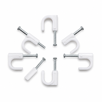Accessoires de câblage électrique : Serre-câbles ronds à clouer blancs 4mm, 7mm, 10mm – Serre-câbles ovales en plastique