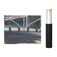 Bollards rétractables en acier inoxydable haute sécurité avec télécommande pour contrôle du trafic extérieur d'hôtels et parkings, indice de protection IP68, légers, 219 mm