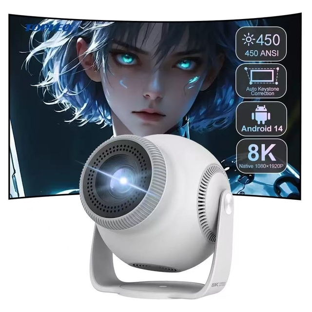 2026 New Home Theater Projector with 720P Resolution Android 14 1GB RAM 8GB ROM Portable LCD Cinema Projector