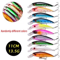 Ensemble de leurres de pêche multifonctionnels assortis, leurres artificiels durs Minnow Crank Wobble pour la pêche au bar, à la perche, à la truite en eau douce et en eau peu profonde