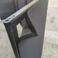 KKmark-Pantalla plegable de 4 paneles, soporte de LICRA para DJ, cabina de fachada móvil con bolsas de transporte para telón de fondo de eventos