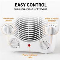 Radiateur électrique de bureau portable 2000W, chaud/froid/brûlant, à commande mécanique, chauffage rapide, protection anti-renversement et anti-surchauffe