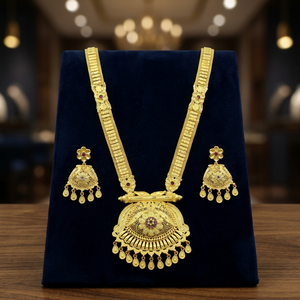 Wholesale 14K 18K 24K Micron Gold Filled AD Stone Long Necklaces Traditional Long Jewelry Set Brass Gold Long Fashion Necklaces - Product Image 2