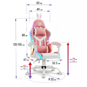 Chaises de jeu pour filles à prix avantageux avec lumières, chaises de jeu pour enfants à dossier haut, chaise de jeu - Product Image 3