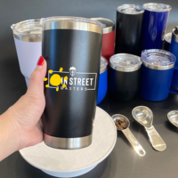 AT PACK dipersonalisasi 12oz 20oz vakum baja tahan karat terisolasi anti bocor termal botol air cangkir kopi Tumbler