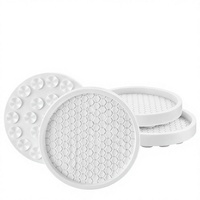 Patins de protection antidérapants en silicone alvéolé pour pieds de meubles, chaises, tables et sols - Blanc