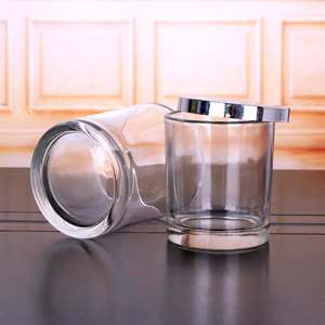 Desain kustom grosir wadah lilin transparan wadah lilin kosong toples lilin dengan tutup - Product Image 6