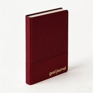 Agenda per Obiettivi in Pelle PU Bordeaux Personalizzata con <span class=keywords><strong>Copertina</strong></span> <span class=keywords><strong>a</strong></span> <span class=keywords><strong>Righe</strong></span> Goffrate per il Monitoraggio degli Obiettivi - Product Image 5