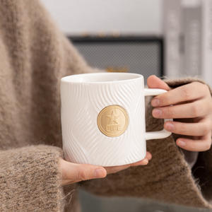 Taza <span class=keywords><strong>de</strong></span> café <span class=keywords><strong>de</strong></span> cerámica con logotipo personalizable con sello <span class=keywords><strong>de</strong></span> cobre a rayas Taza para beber - Product Image 4