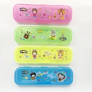 Bulk Buy Low Price Lovely Customized Clear Plastic Pencil Case 2023 for Children Usage