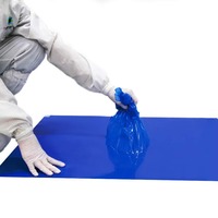 Alfombrilla Antiestática ESD de 17" x 23", 30 Hojas, Alfombrillas Azules para Cuartos Limpios que Eliminan la Suciedad para Laboratorios, Construcción, Hospitales y Calzado