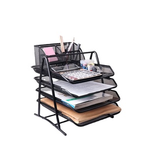Organizzatore da <span class=keywords><strong>scrivania</strong></span> <span class=keywords><strong>per</strong></span> ufficio di vendita calda di nuovo stile <span class=keywords><strong>portadocumenti</strong></span> in rete metallica a 4 livelli - Product Image 1